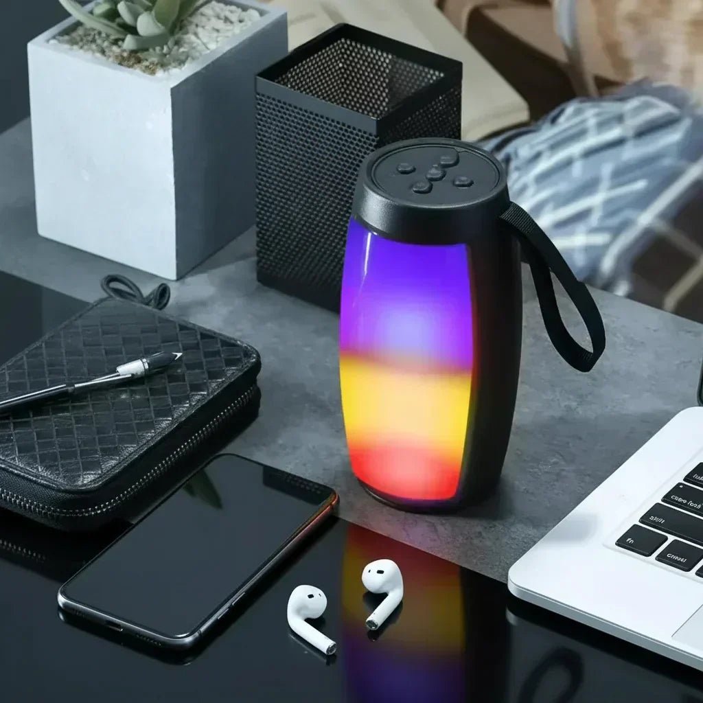 Haut-parleur LED PhonePace Acme avec éclairage lumineux et sonorisation pour ambiance sonore et lumineuse.