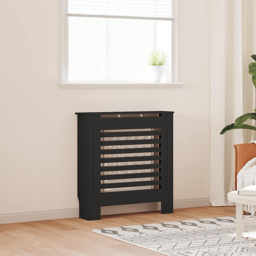 Couverture de radiateur VidaXL en MDF noir de 78 cm, protection élégante pour radiateur de chauffage.